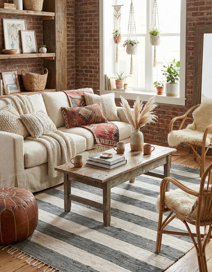 Detail image of 7' 10 x 11'  Hand Woven Chindi Rag Rug