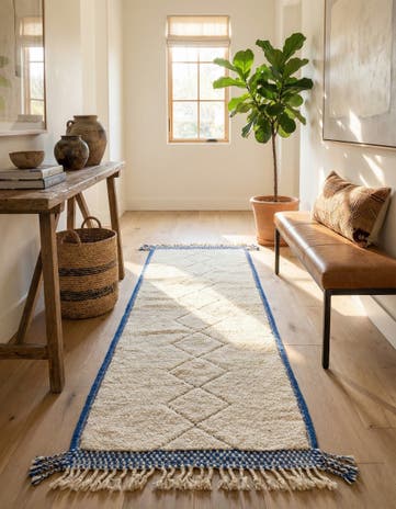 3' x 9' 3 Hand Knotted Moroccan Wool Runner Rug
