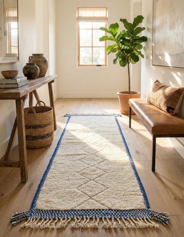 3' x 9' 3 Hand Knotted Moroccan Wool Runner Rug
