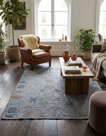 4' 10 x 6' 5 Hand Woven Kilim Suzani Wool Rug