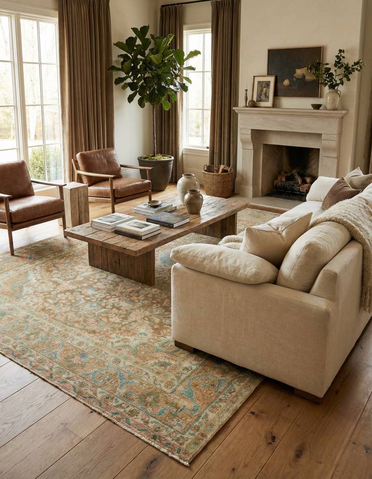 Detail image of 6' 2 x 10' 4  Hand Knotted Ultra Vintage Persian Wool Rug