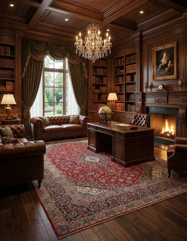 Detail image of 9' 3 x 12' 9  Hand Knotted Kashan Persian Wool Rug