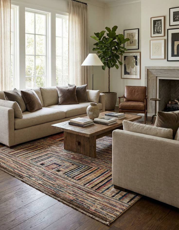 Detail image of  8' 5 x 9' 8  Hand Knotted Darya Wool Rug