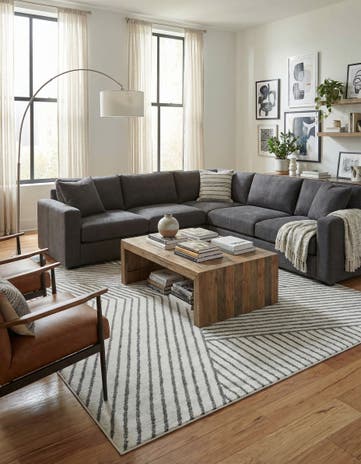 Ivory Oslo Square Rug