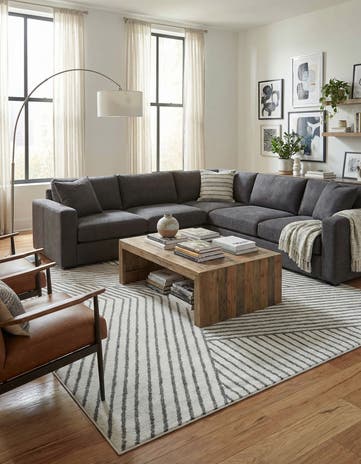 Ivory Oslo Square Rug