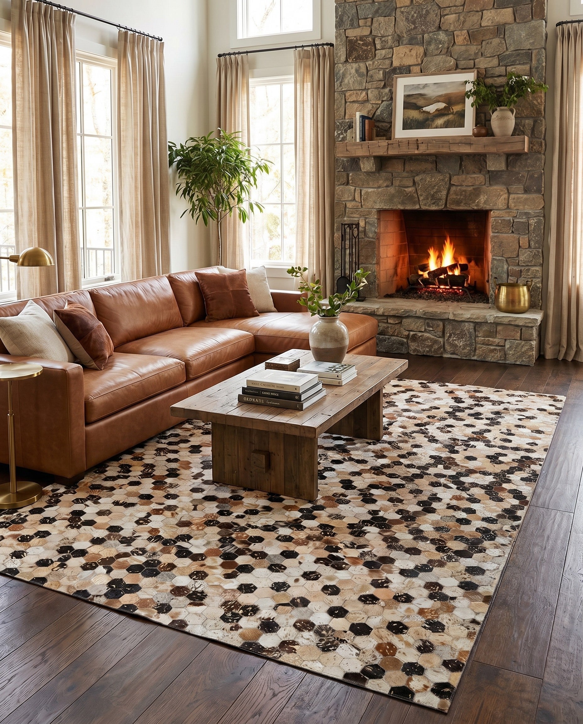 5' 2 x 8' Cowhide - Patchwork Rug