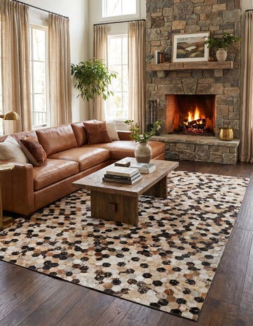 5' 2 x 8' Cowhide - Patchwork Rug