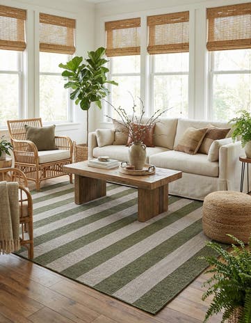 7' 10 x 7' 10 Easy-Clean Ribbon Indoor / Outdoor Square Rug