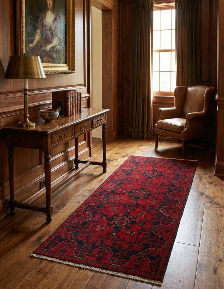 Detail image of  2' 8 x 6' 4  Hand Knotted Khal Mohammadi Wool Runner Rug