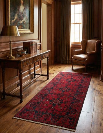 2' 8 x 6' 4 Hand Knotted Khal Mohammadi Wool Runner Rug