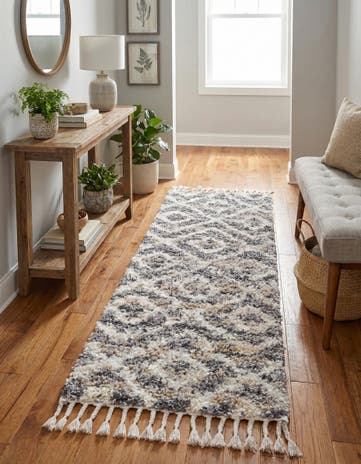 Gray Athena Shag Runner Rug