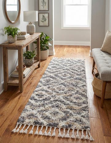 Gray Athena Shag Runner Rug