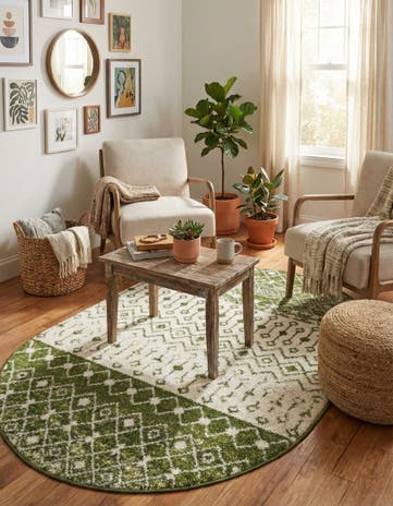 4' x 6' Moroccan Trellis Oval Rug