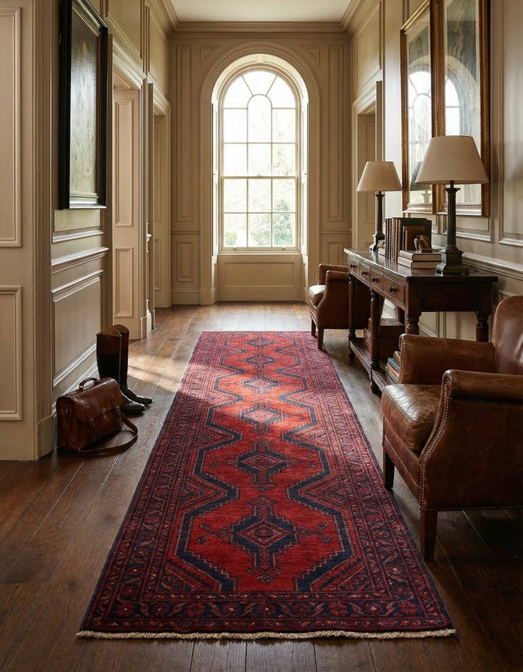 Detail image of  2' 8 x 9' 7  Hand Knotted Khal Mohammadi Wool Runner Rug