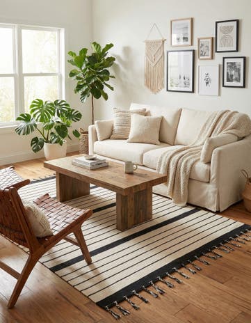 6' 1 x 9' Hand Woven Chindi Cotton Rug