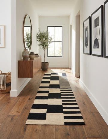 2' 9 x 9' 8 Hand Woven Kilim Modern Wool Runner Rug