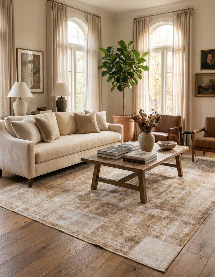 Detail image of 7' 10 x 11' 7  Hand Knotted Ultra Vintage Persian Wool Rug