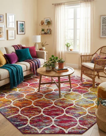 Lattice Frieze Octagon Rug