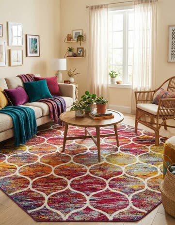 Lattice Frieze Octagon Rug