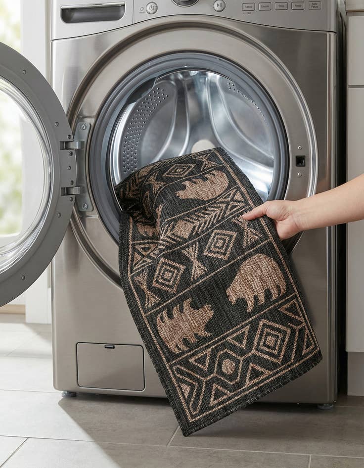 Detail image of 2' x 6'  Washable Southwestern Indoor / Outdoor Runner Rug