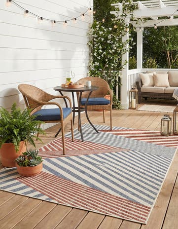Blue Easy-Clean Jill Zarin Indoor / Outdoor Rug