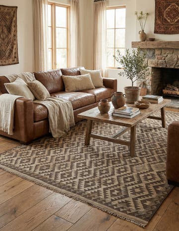 6' 6 x 10' Hand Woven Kilim Maymana Wool Rug