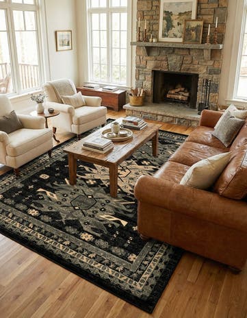 Black Heris Rug