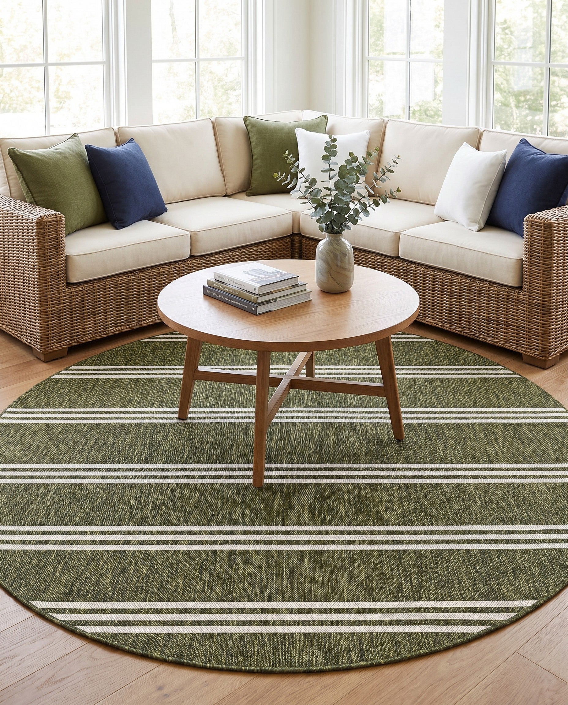 6' 7 x 6' 7 Easy-Clean Jill Zarin Anguilla Indoor / Outdoor Round Rug
