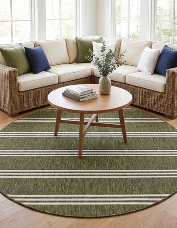 6' 7 x 6' 7 Easy-Clean Jill Zarin Anguilla Indoor / Outdoor Round Rug