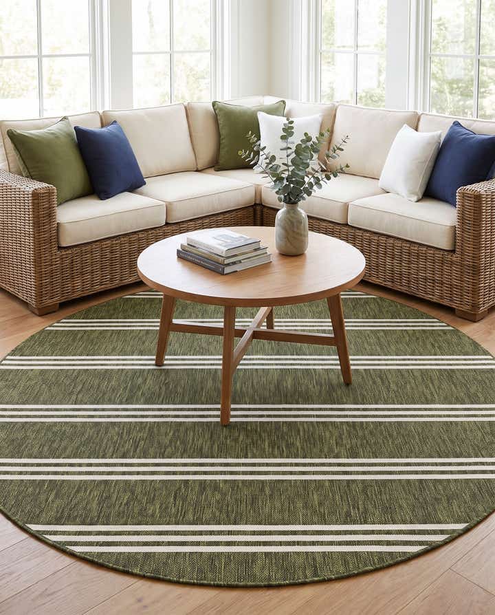 6' 7 x 6' 7 Easy-Clean Jill Zarin Anguilla Indoor / Outdoor Round Rug