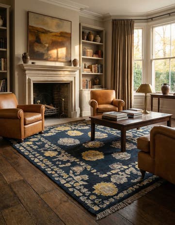 8' x 10' 2 Hand Knotted Oushak Wool Rug
