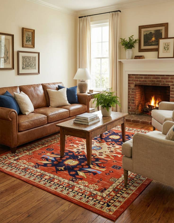 Detail image of 7' x 10' Heriz Design Rug