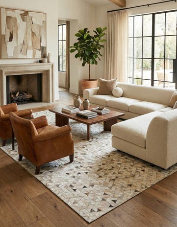 8' x 10' Cowhide Leather Rug
