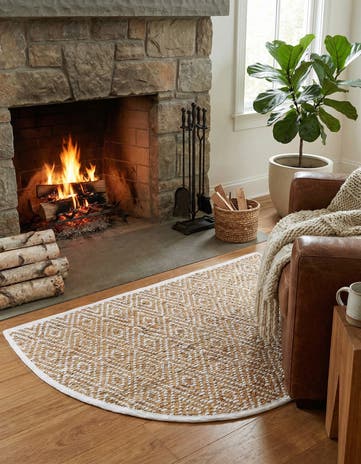 Natural Hand Woven Braided Jute Hearth Rug