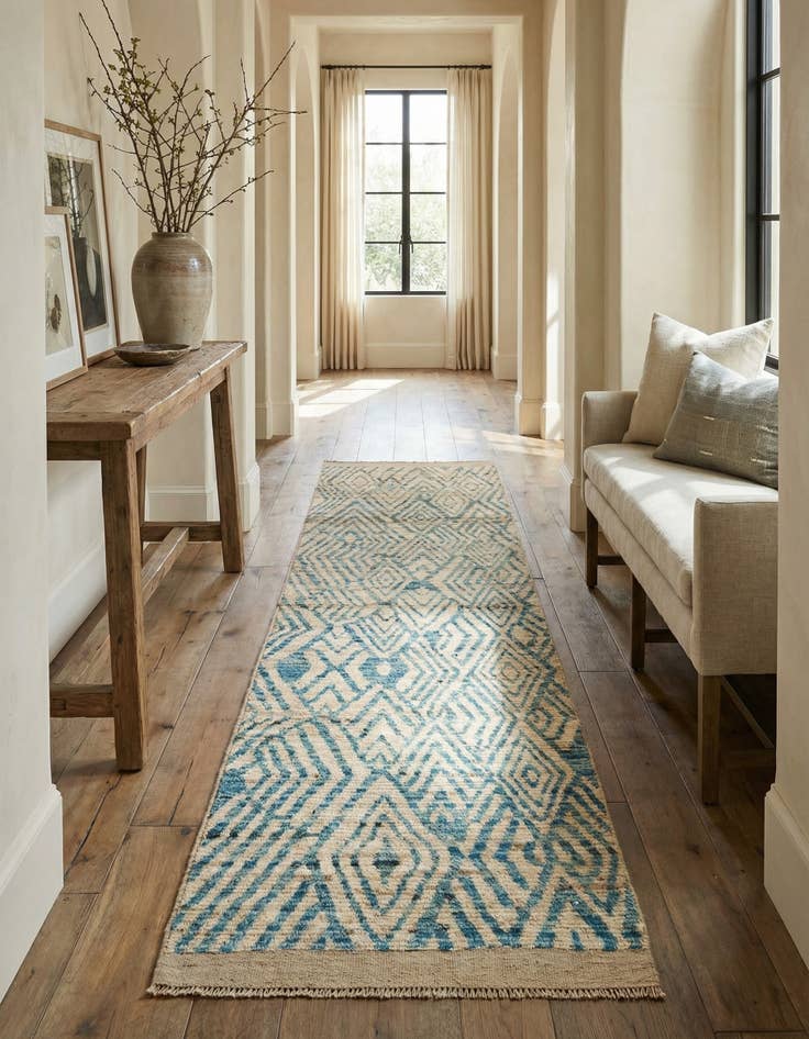 Detail image of  2' 10 x 10' 4  Hand Knotted Moroccan Wool Runner Rug