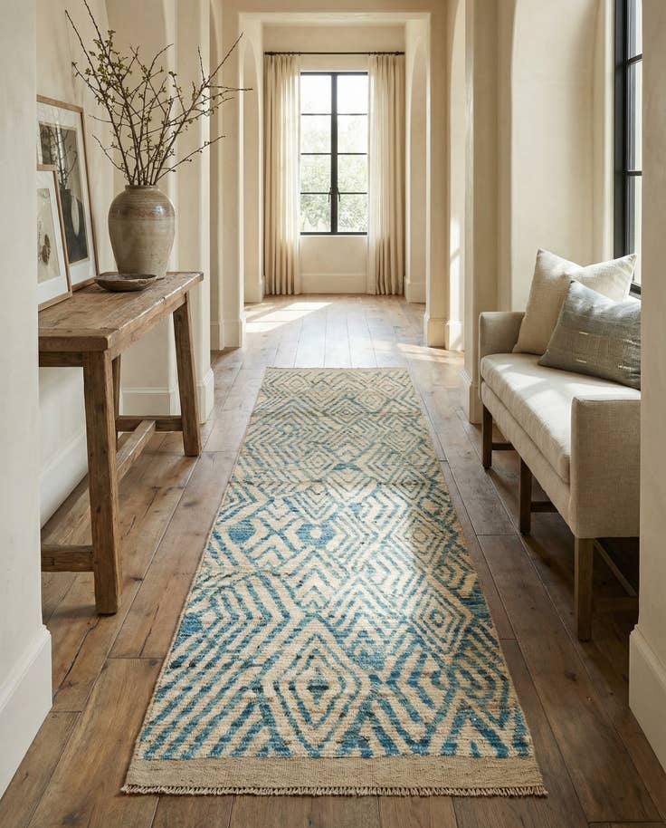 Detail image of 2' 10 x 10' 4 Hand Knotted Moroccan Wool Runner Rug