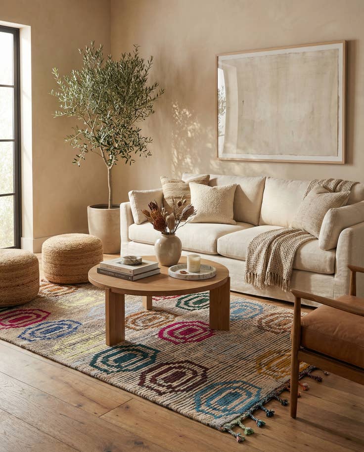 Detail image of 5' 6 x 8' 4 Hand Knotted Moroccan Wool Rug