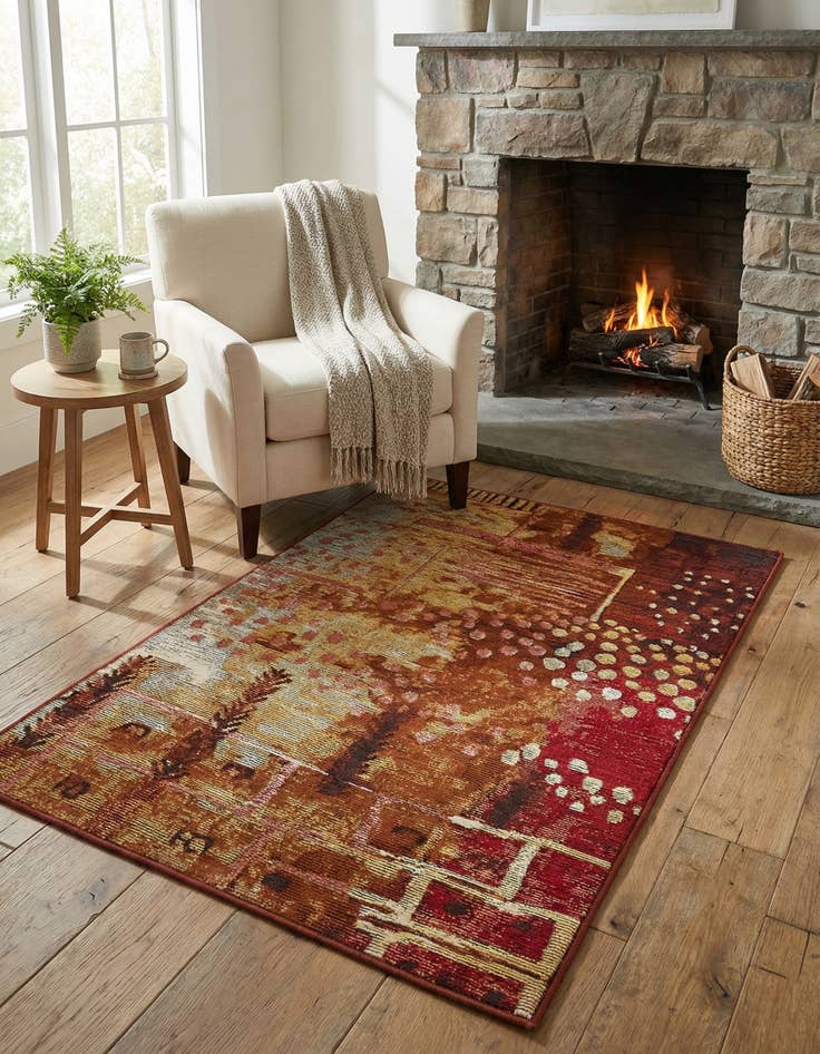 Detail image of  2' 2 x 3'  Washable Modern Indoor / Outdoor Rug