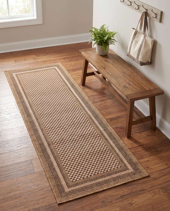 2' 2 x 6' Easy-Clean Border Indoor / Outdoor Runner Rug