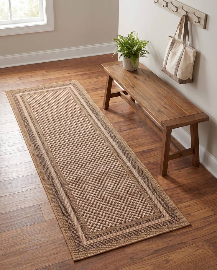Detail image of 2' 2 x 6' Easy-Clean Border Indoor / Outdoor Runner Rug