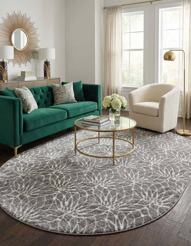 Detail image of 7' 10 x 10'  Marilyn Monroe™ Glam Dahlia Oval Rug