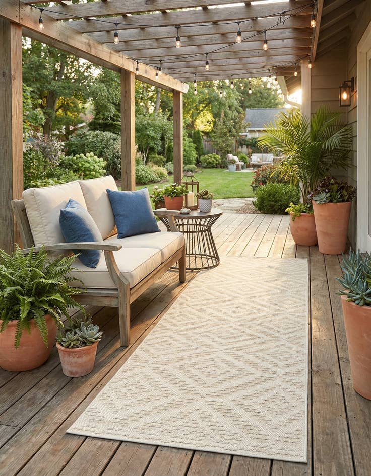 Detail image of  2' 7 x 10'  Washable Sabrina Soto Indoor / Outdoor Runner Rug