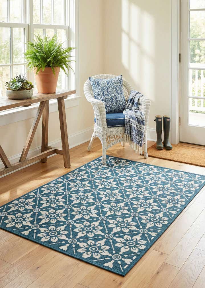 4' x 6' Easy-Clean Trellis Indoor / Outdoor Rug