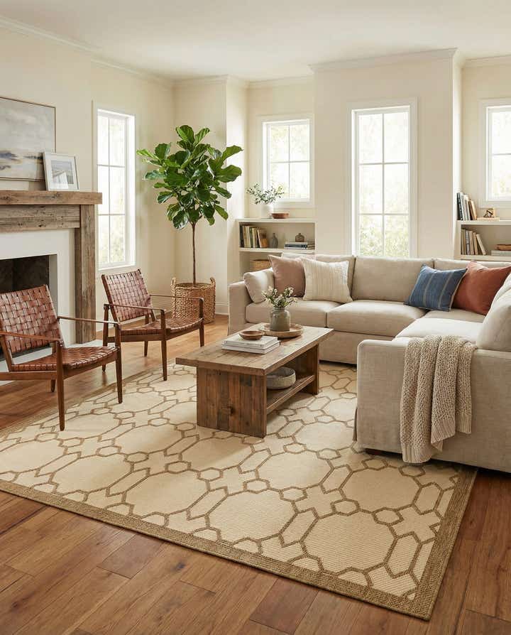 8' x 11' 4 Easy-Clean Trellis Indoor / Outdoor Rug