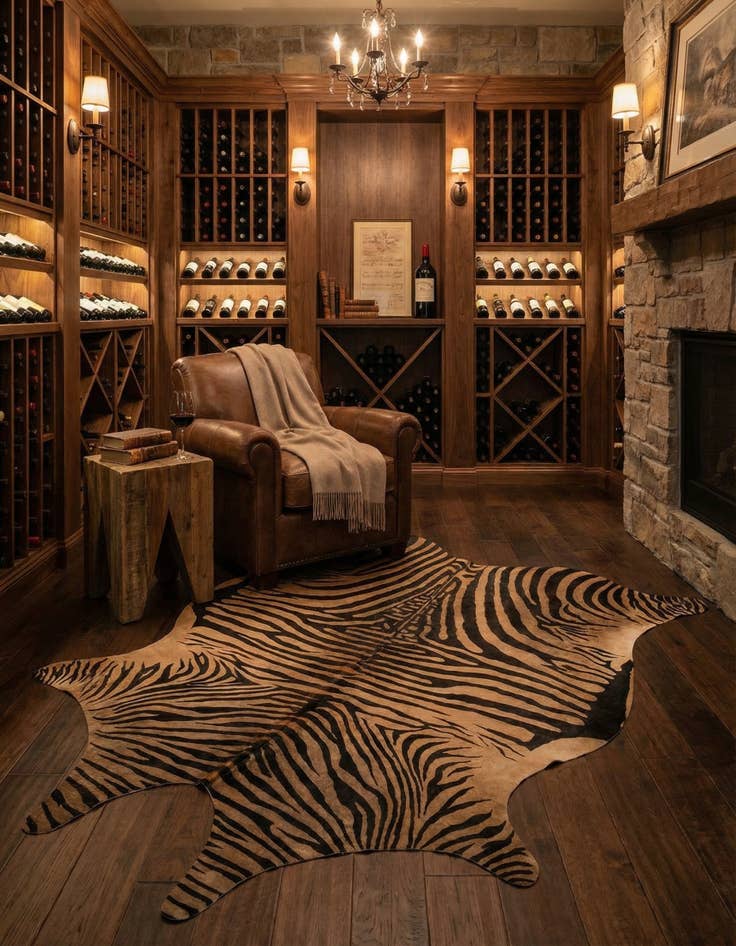 Detail image of 6' 7 x 6' 7 Cowhide Leather Freeform Rug