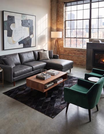 4' 7 x 6' 6 Cowhide Stocks Rug
