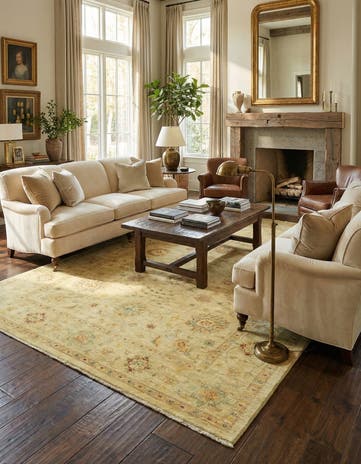 6' 4 x 9' 7 Hand Knotted Peshawar Ziegler Rug