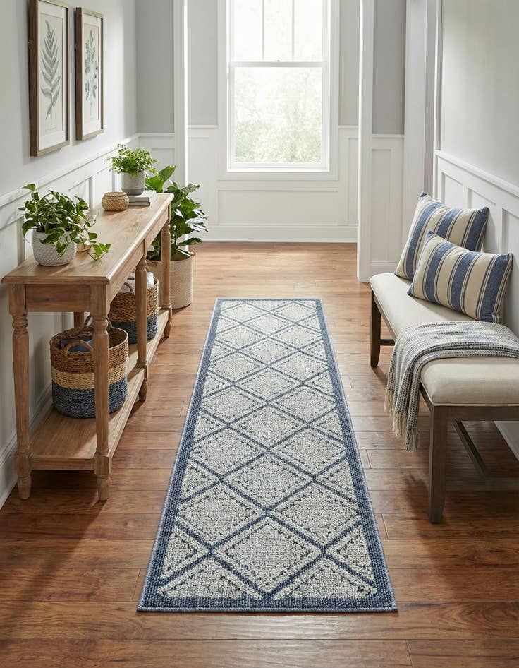 Detail image of 2' x 8' Easy-Clean Trellis Indoor / Outdoor Runner Rug