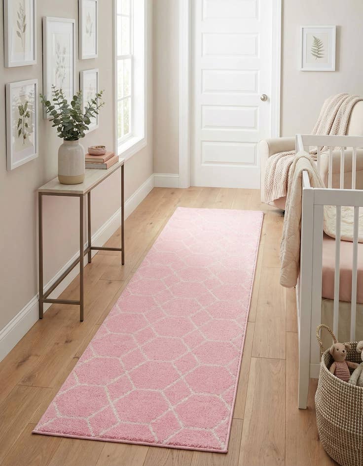 Detail image of  2' x 10' Lattice Frieze Runner Rug