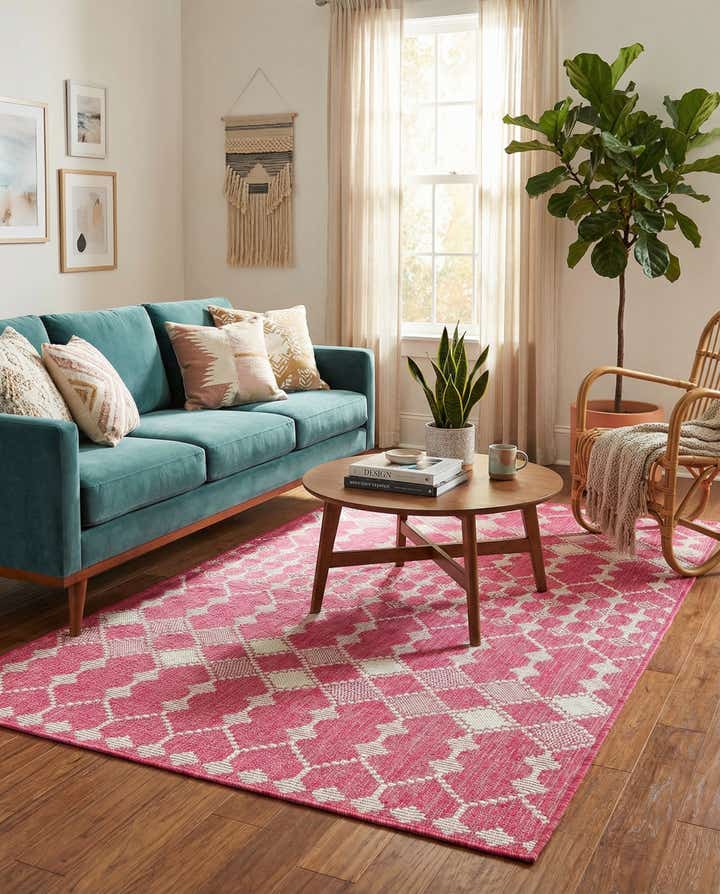 4' x 6' Easy-Clean Lattice Indoor / Outdoor Rug